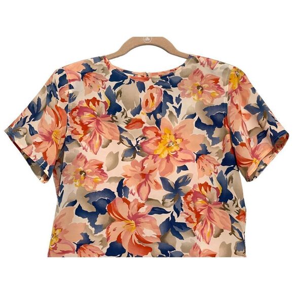 PS‎ ILLUSTRATIONS | WOMEN’S VINTAGE 100% SILK BLOUSE FLORAL SIZE S - Picture 3 of 10